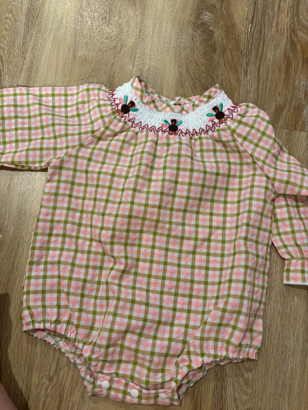Baby smocked turkey bubble